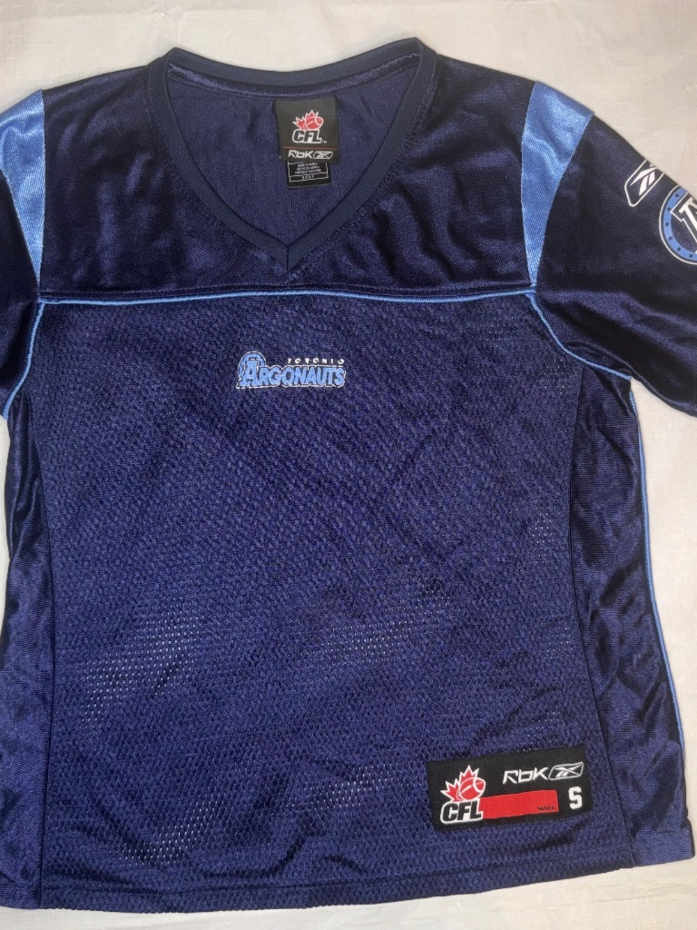 Reebok Toronto Argonauts Argos CFL Football Blue Jersey Men small Y2K Vintage
